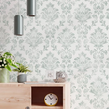Damask Tapetti stencil 04.