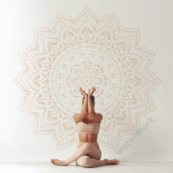 Asana mandala stencil