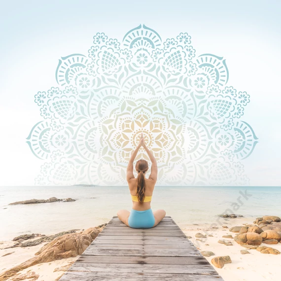 Mandala Beach stencil
