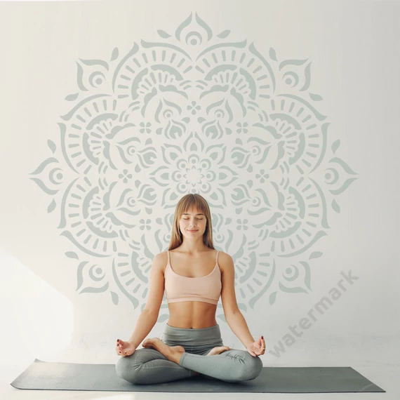Harmony mandala stencil