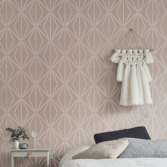 Art Deco Geo Tapetti 01. stencil