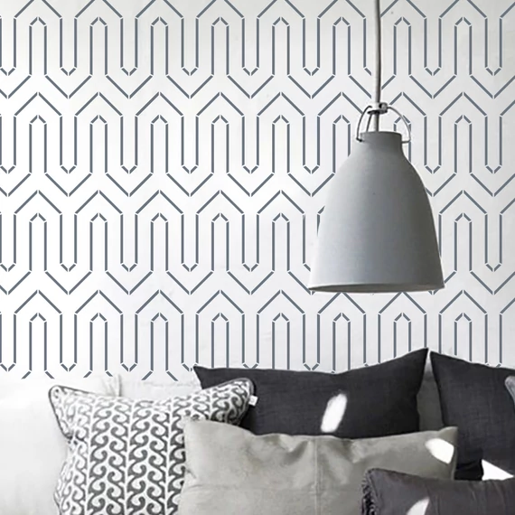 Art Deco Geo Tapetti 04. stencil