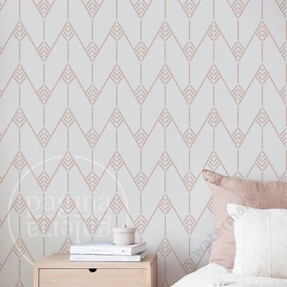 Art Deco Geo Tapetti 05. stencil