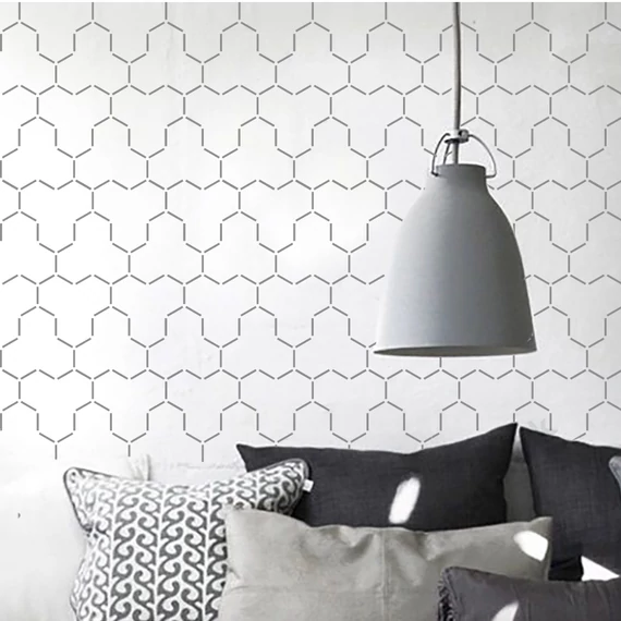 Art Deco Geo Tapetti 08. stencil