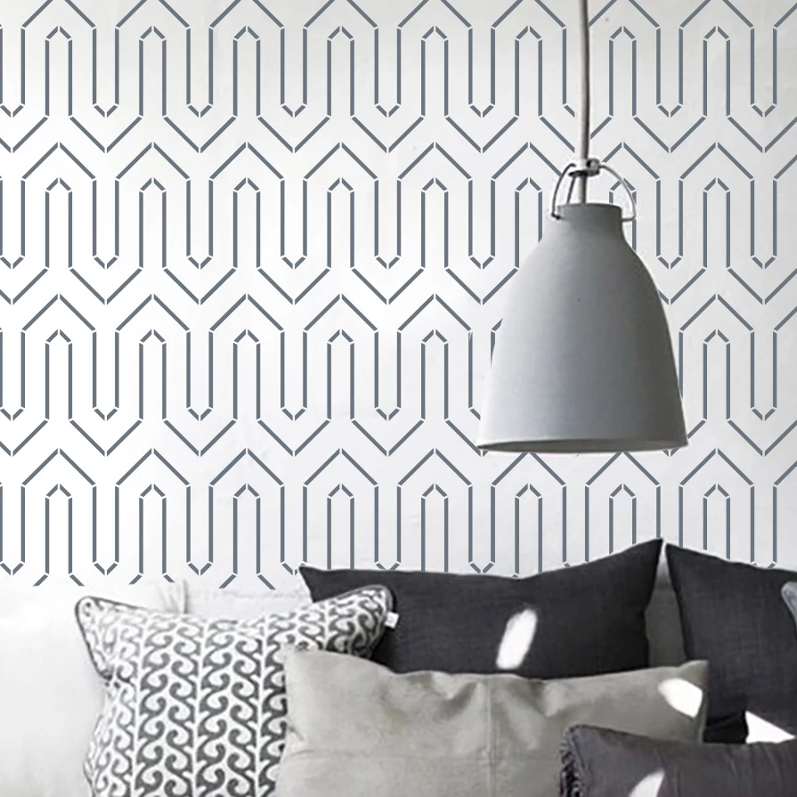 Art Deco Geo Tapetti 04. stencil
