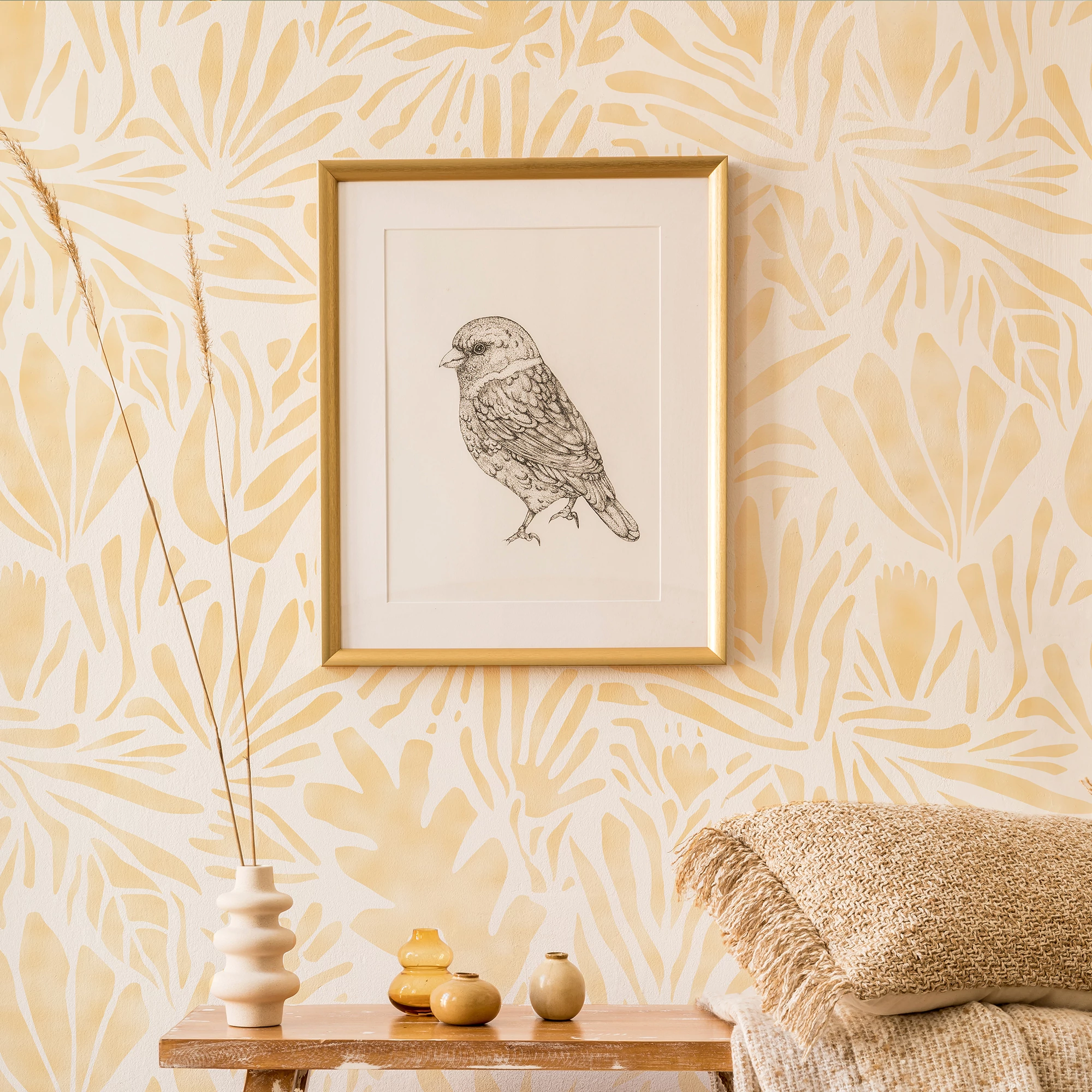Jungle Doodle Tapetti stencil